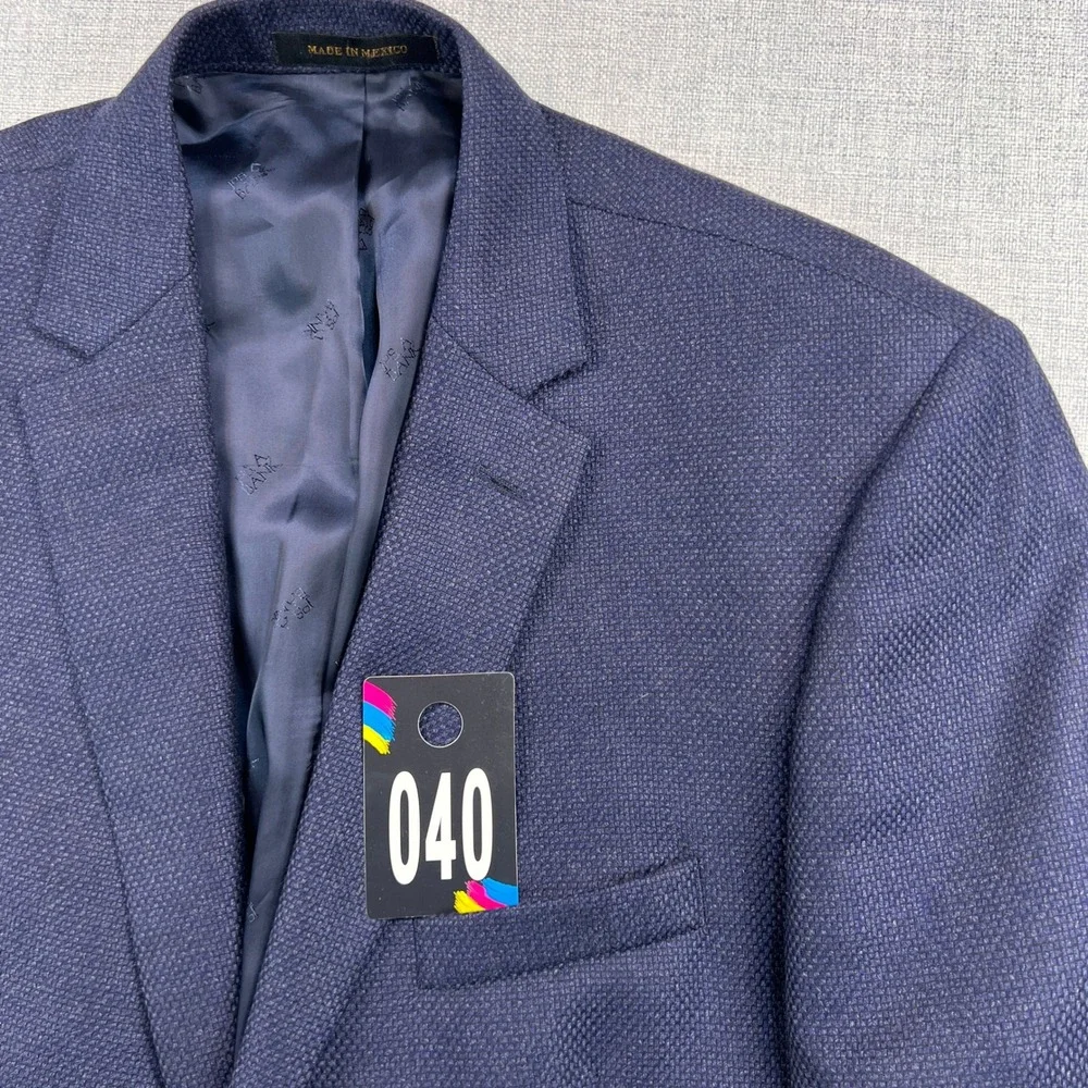 Jos. A. Bank Reserve Wool Cashmere Blazer Sport Coat Men 44L Navy Reda Italy